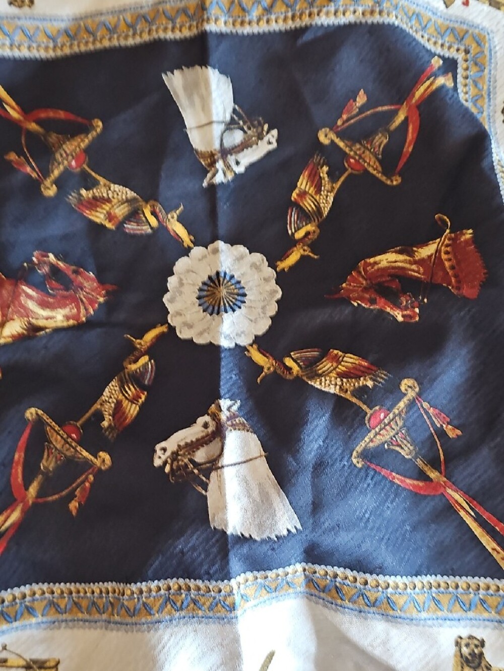 Pierangelo Masciadri 100% Silk Egyptian Revival Scarf Made in Italy 38x39